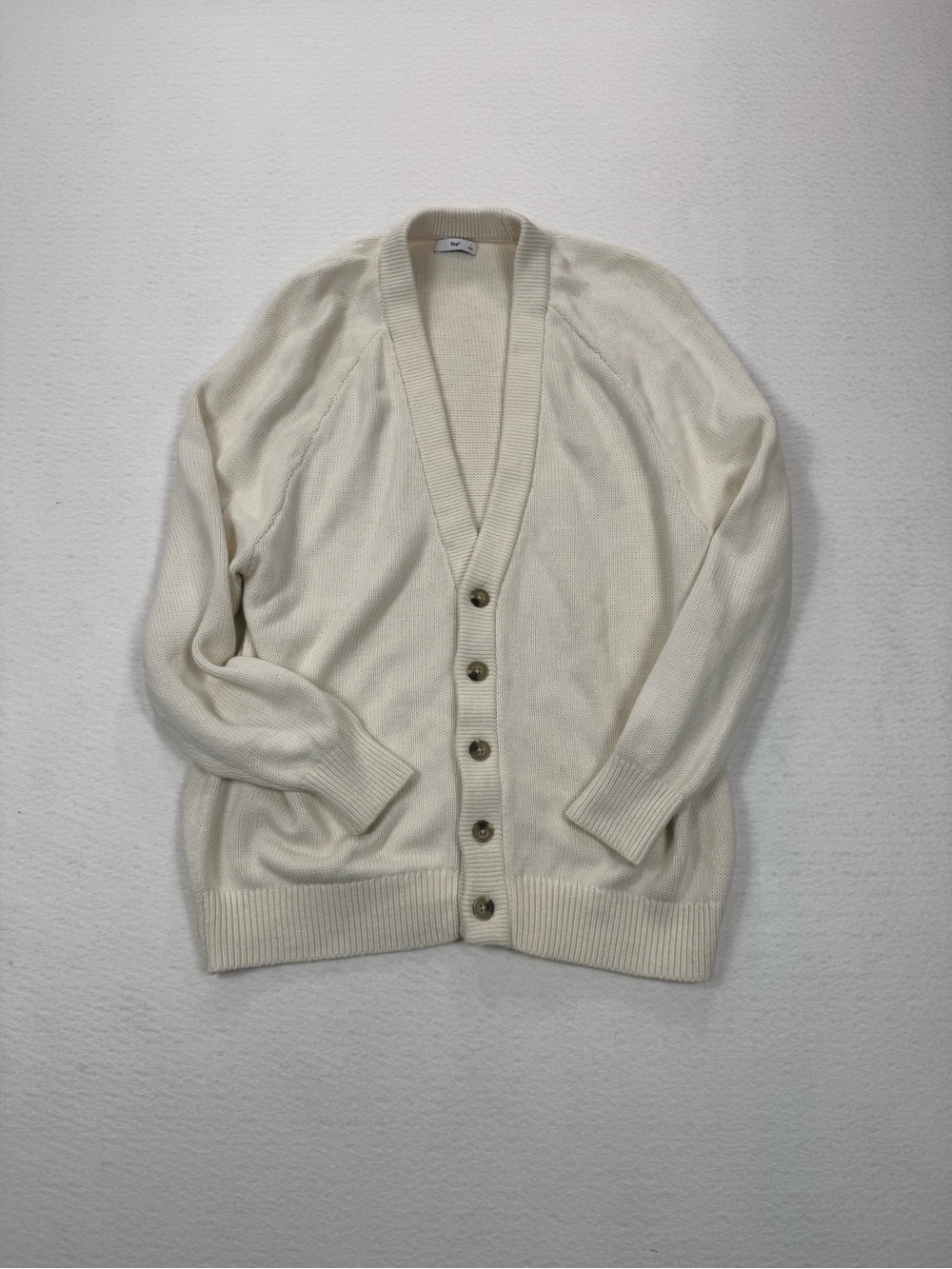 Tna Aritzia Chunky Knit Oversized V-Neck Cardigan Sweater in Cream Size 1